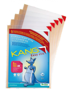 PACK DE 5 FUNDA ADHESIVA REPOSCIONABLE KANG EASY CLIC A4 VERTICAL/HORIZONTAL TARIFOLD 194770