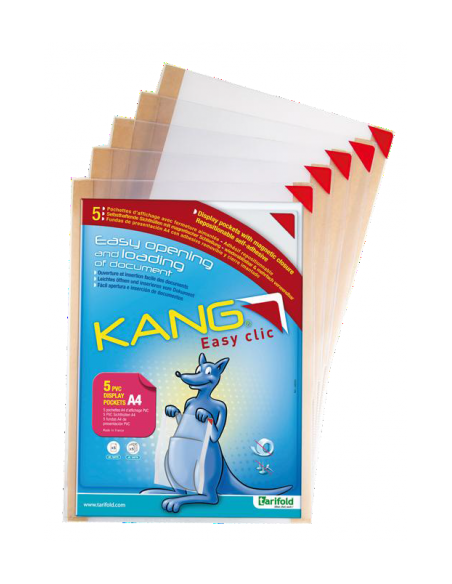 PACK DE 5 FUNDA ADHESIVA REPOSCIONABLE KANG EASY CLIC A4 VERTICAL/HORIZONTAL TARIFOLD 194770