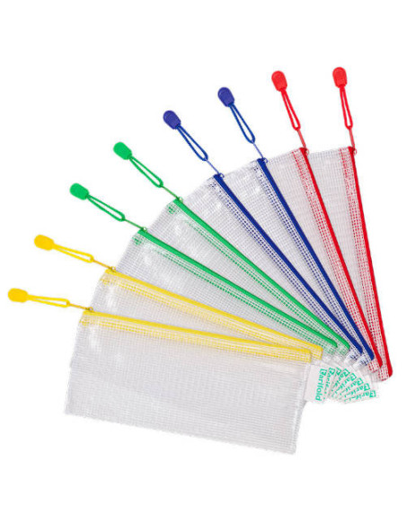 PACK DE 8 BOLSAS ZIPPER MULTIUSOS PVC - CON CIERRE CREMALLERA CHEQUERA SURTIDO TARIFOLD 509049
