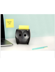 PACK DISPENSADOR Z-NOTES BÚHO NEGRO + 2 BLOCS 45 HOJAS 76X76MM POST-IT SUPER STICKY Z-NOTES OWL-330 POST-IT 7100322315 2