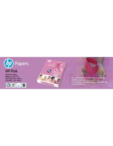 PAPEL 80GR A4 HP PINK REAM CIE153 HP 40001186 PAQUETE 500 HOJAS