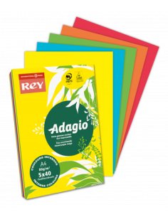 PAQUETE 500H PAPEL 80GR A4 NARANJA INTENSO ADAGIO 40002484