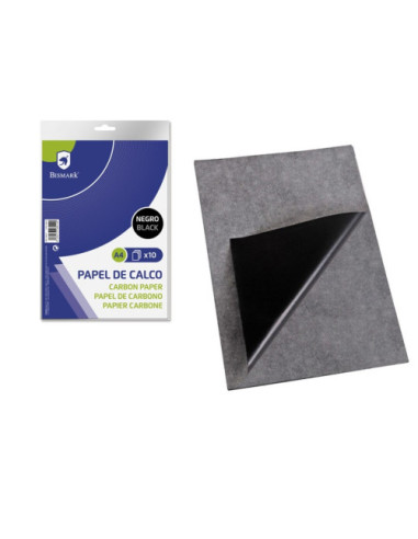 PAPEL DE CALCO COLOR NEGRO A4 - 10 HOJAS BISMARK 328514