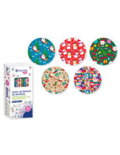 PAPEL DE REGALO NAVIDAD COLORS 70X200 BISMARK 329859