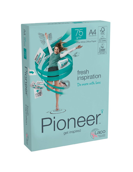 PAQUETE 500H PAPEL FRESH PREMIUM 75GR A4 PIONEER CIE 169 PIF0750040