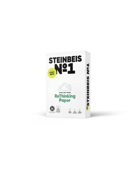 PAQUETE 500H PAPEL RECICLADO 80GR A3 CLASSIC WHITE Nº1 ISO70 STEINBEIS 40002077