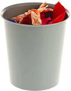 PAPELERA 18 LITROS POLIPROPILENO 100% RECICLADO Y RECICLABLE 290 X 310 MM GRIS ARCHIVO 2000 2001 GS