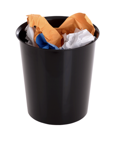 PAPELERA 18 LITROS RECICLABLE 290 X 310MM NEGRA ARCHIVO 2000 2001 NE
