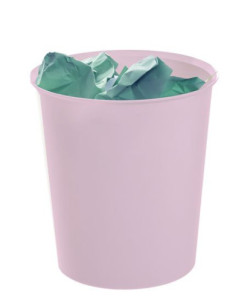 PAPELERA ECOGREEN 100% RECICLADO Y RECICLABLE ROSA PASTEL 18 LITROS 290X310 MM ARCHIVO 2000 2001 RS PS