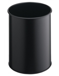 PAPELERA METALICA DE 15L LISA COLOR NEGRO DURABLE 3301-01