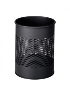 PAPELERA METALICA DE 15L PERFORADA COLOR NEGRO DURABLE 3310-01