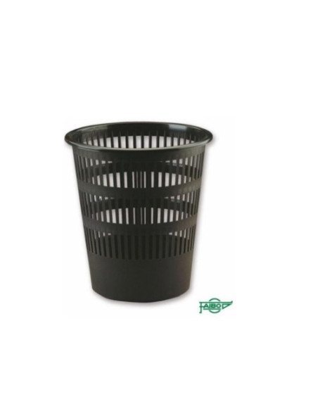 PAPELERA REJILLA 12 L COLOR NEGRO PLÁSTICO RECICLADO Y RECICLABLE FAIBO 307R2