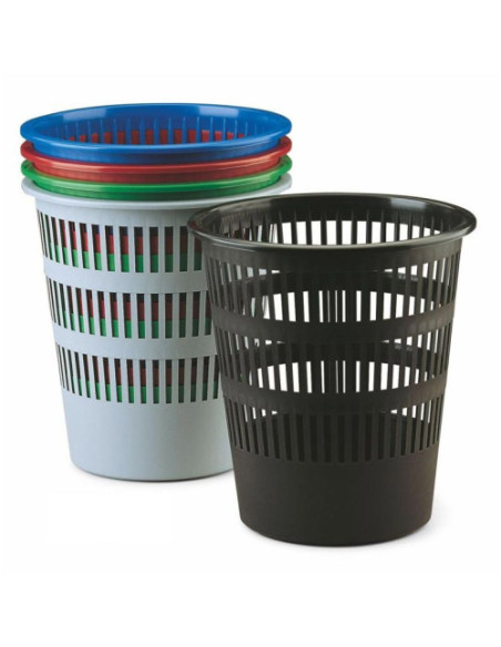 PAPELERA REJILLA DE PLÁSTICO 12 L. COLOR GRIS FAIBO 307-08