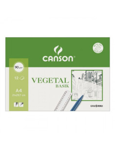 PAQUETE 12 HOJAS PAPEL VEGETAL A4 90G GUARRO CANSON C200407621