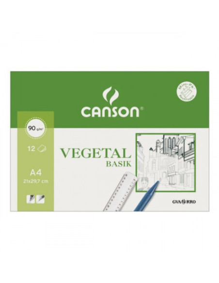 PAQUETE 12 HOJAS PAPEL VEGETAL A4 90G GUARRO CANSON C200407621 PAQUETE 12 HOJAS PAPEL VEGETAL A4 90G GUARRO CANSON C200407621