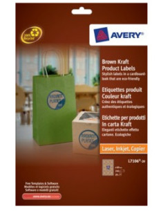 PAQUETE 20 HOJAS ETIQUETAS PARA PRODUCTOS EN PAPEL KRAFT