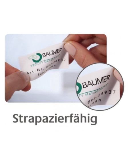 PAQUETE 8 HOJAS ETIQUETAS PLATEADAS DE POLIÉSTER-IMPRESORAS LÁSER-45,7X21,2 MM AVERY L6009-8