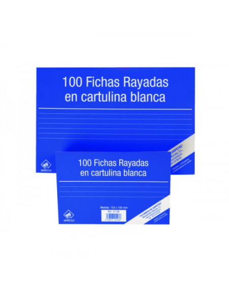 100 FICHAS DE CARTULINA RAYADA (95X65 MM) N.º 1 MARIOLA 3111R