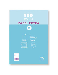 PAQUETE PAPEL EXTRA BLANCO SATINADO 100 HOJAS 80 GRS. A-4 (210X297MM.) LISO PACSA 21811