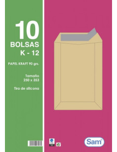PAQUETES DE 10 BOLSAS KRAFT