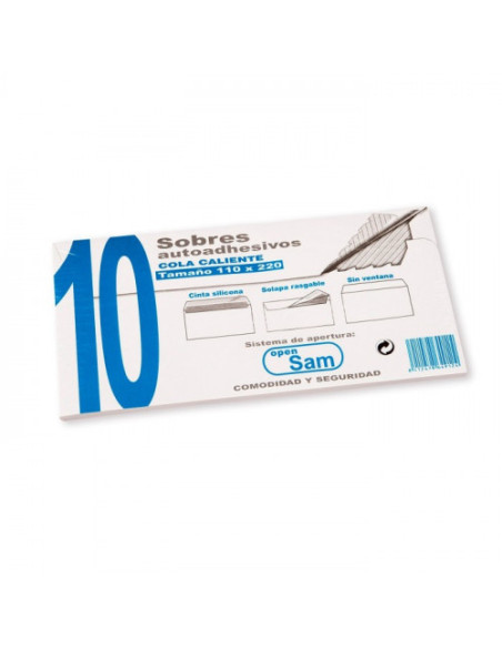 PAQUETES DE 10 SOBRES OPEN TAMAÑO 110X220  90 GRS. SAM 664912 PAQUETES DE 10 SOBRES OPEN TAMAÑO 110X220  90 GRS. SAM 664912