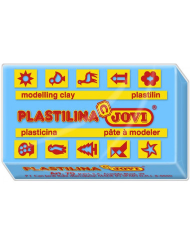 CAJA 15 PASTILLAS PLASTILINA 150 G - AZUL CLARO JOVI 7112