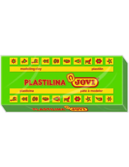 CAJA 15 PASTILLAS PLASTILINA 150 G - VERDE CLARO JOVI 7110