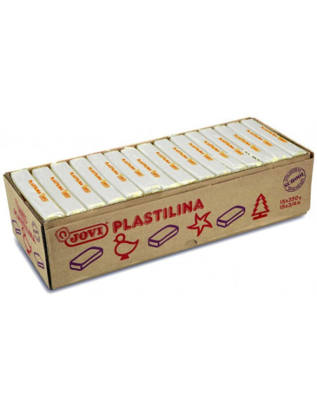 CAJA 15 PASTILLAS PLASTILINA 350 G - BLANCO JOVI 7201