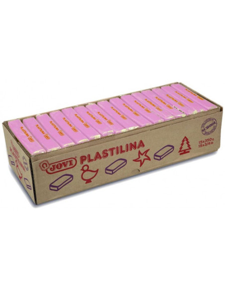 CAJA 15 PASTILLAS PLASTILINA 350 G - LILA JOVI 7214