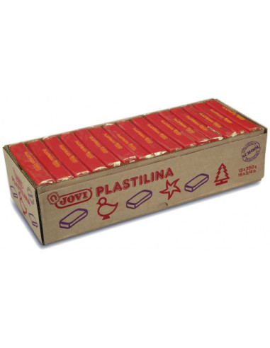 CAJA 15 PASTILLAS PLASTILINA 350 G - ROJO JOVI 7205