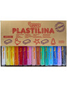 CAJA EXPOSITORA 15 PASTILLAS PLASTILINA 350 G COLORES SURTIDOS JOVI 72S