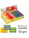 CAJA EXPOSITORA 30 PASTILLAS PLASTILINA 50 G COLORES SURTIDOS (2 UDS X 15 COLORES) JOVI 70S