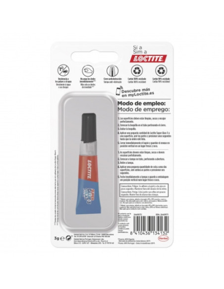 PEGAMENTO SUPER GLUE 3 PURE GEL 3GRS LOCTITE 2640971
