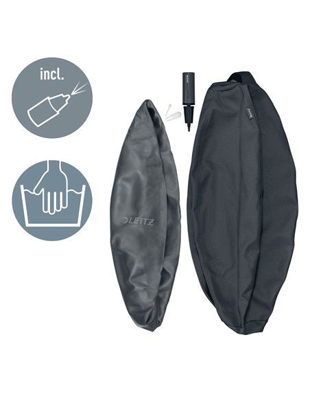 PELOTA ERGONÓMICA PARA SENTARSE BALÓN ACTIVE DE 75CM ANTIDESLIZANTE GRIS OSCURO LEITZ 65430089