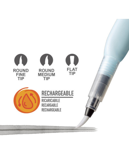 PINCEL ACUARELABE CARIOCA WATER BRUSH 3 UDS