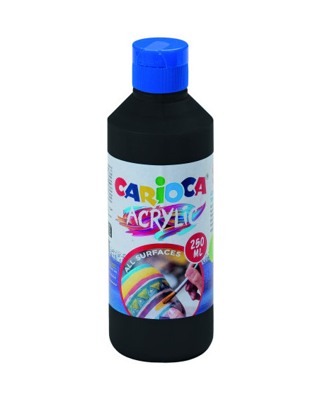 BOTELLA PINTURA ACRILICA 250 ML. NEGRO CARIOCA 40431/02