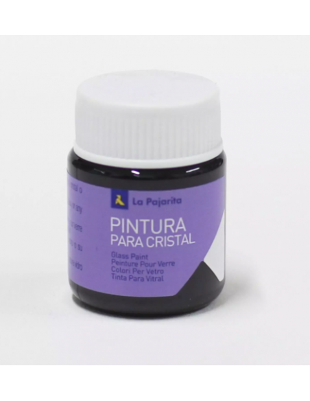 PINTURA PARA CRISTAL AL AGUA CA-08 NEGRO. 25ML LA PAJARITA 189471