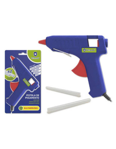 PISTOLA PEGAMENTO SILICONA BAJA TEMPERATURA 25W + 2 RECAMBIOS BISMARK 327108