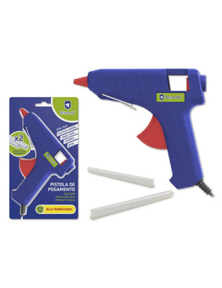 PISTOLA PEGAMENTO SILICONA BAJA TEMPERATURA 25W + 2 RECAMBIOS BISMARK 327108