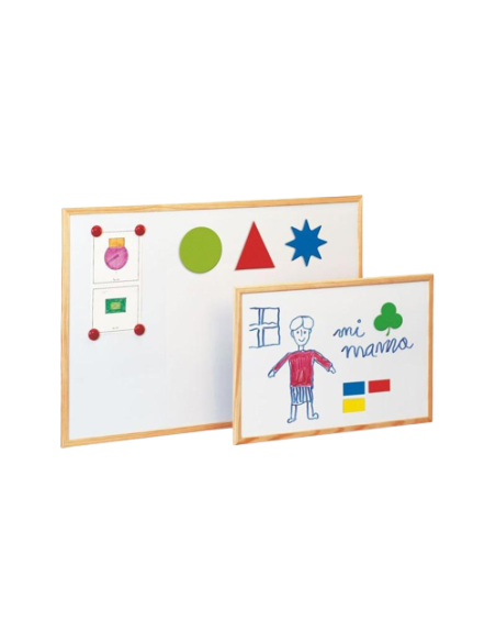 PIZARRA MAGNETICA BLANCA CON MARCO EN MADERA PINO 40X60 CM. FAIBO 702-2