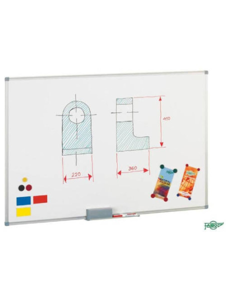 PIZARRA MAGNETICA BLANCA DE ACERO LACADO 45X60 CM. MARCO ALUMINIO FAIBO 840-1