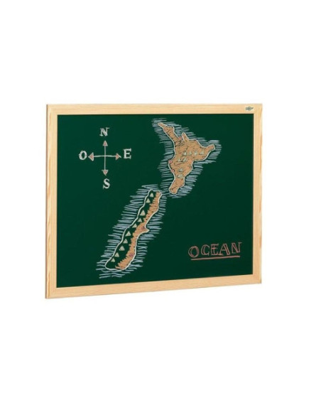 PIZARRA SUPERFICIE VERDE LACADA PARA TIZA MARCO MELAMINA 80X120 CM. FAIBO 403-2IND