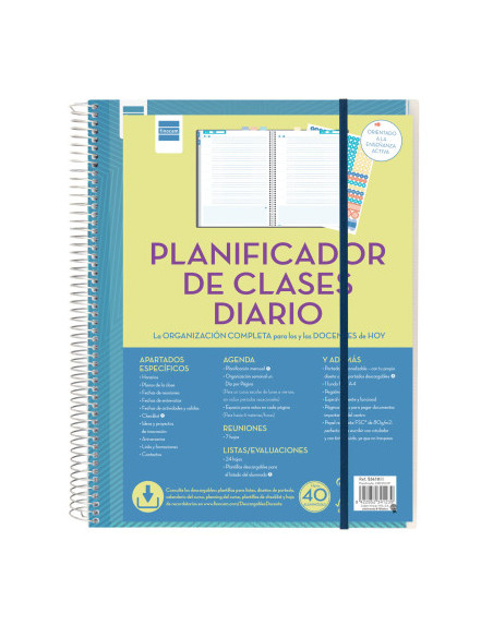 PLANIFICADOR DE CLASES DOCENTE 230X310 1 DÍA PÁGINA (ATEMPORAL) FINOCAM 5341000