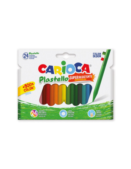 CAJA 24 PLASTICERAS COLORES SURTIDOS CARIOCA 42880