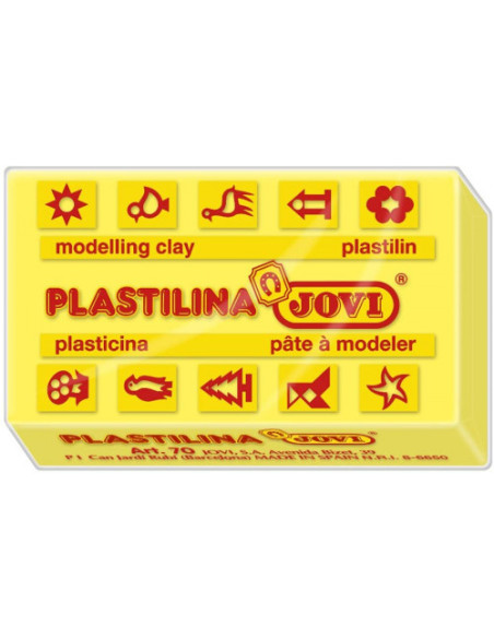CAJA 30 PASTILLAS PLASTILINA 50 G - AMARILLO  JOVI 7002