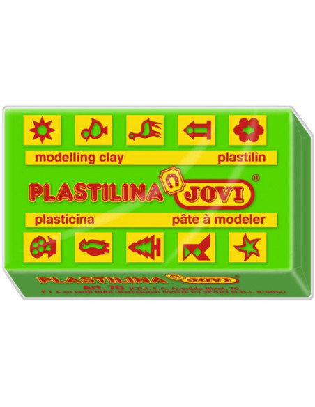 CAJA 30 PASTILLAS PLASTILINA 50 G - VERDE CLARO JOVI 7010