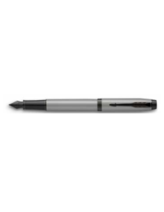 PLUMA IM GRIS MATE/ADORNOS NEGROS MEDIUM PARKER 2127620