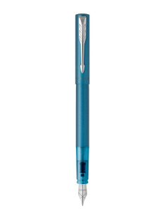 PLUMA VECTOR XL LACA COLOR AZUL METÁLICO SOBRE LATÓN CON RECAMBIO DE TINTA AZUL ESTUCHE DE REGALO PARKER 2159746