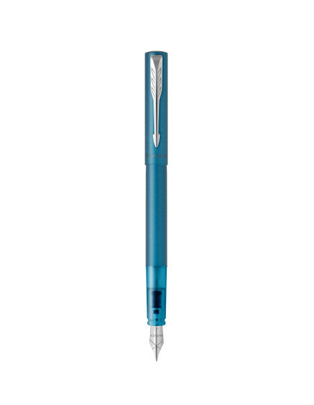 PLUMA VECTOR XL LACA COLOR AZUL METÁLICO SOBRE LATÓN CON RECAMBIO DE TINTA AZUL ESTUCHE DE REGALO PARKER 2159746