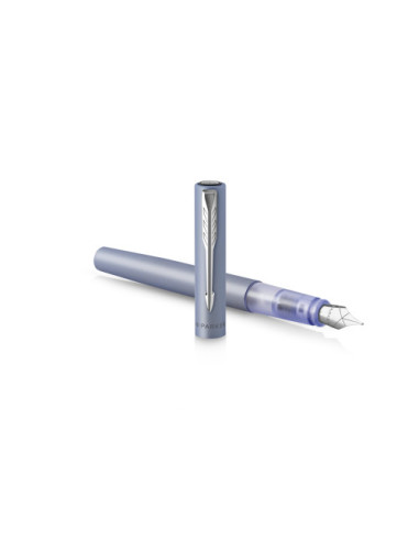 PLUMA VECTOR XL LACA COLOR PLATA METÁLICO SOBRE...